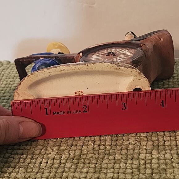 Occupied Japan Rickshaw Figurine Porcelain Man Woman Hand Painted 1940s Japan - Picture 4 of 8